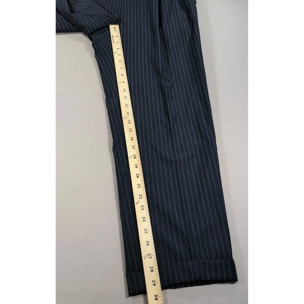 Canali Suit Mens 44R Navy Pinstripe Super 120s Wool Italy Saks Fifth Ave